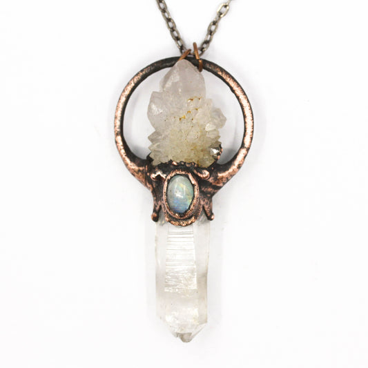 Quartz, Spirit Quartz & Moonstone Necklace