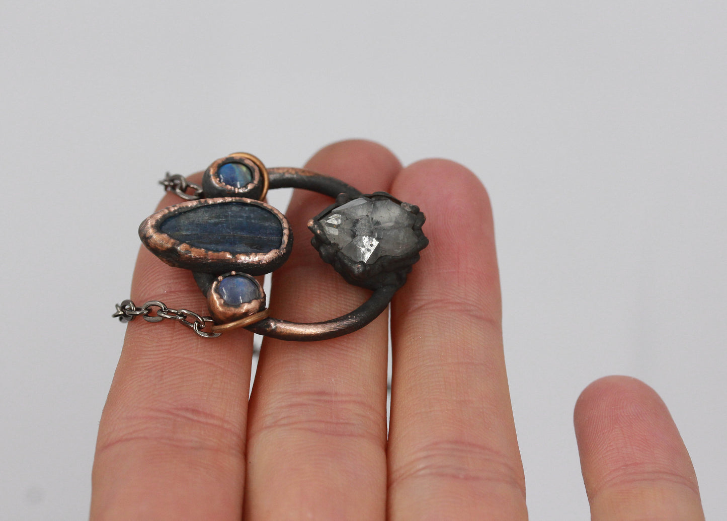 Quartz, Kyanite & Moonstone Necklace