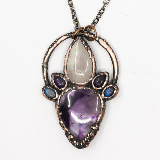 Amethyst, Rose Quartz & Labradorite