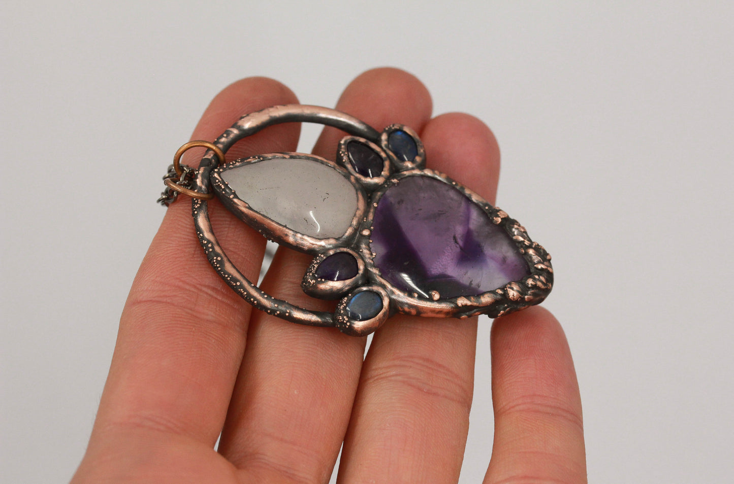 Amethyst, Rose Quartz & Labradorite