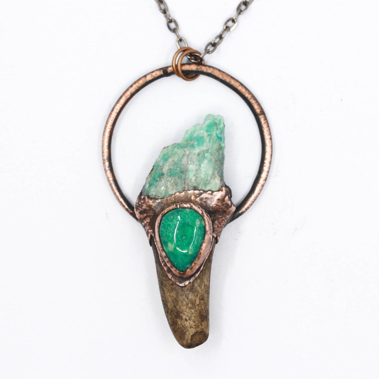 Small Deer Antler & Amazonite Necklace