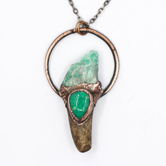 Small Deer Antler & Amazonite Necklace