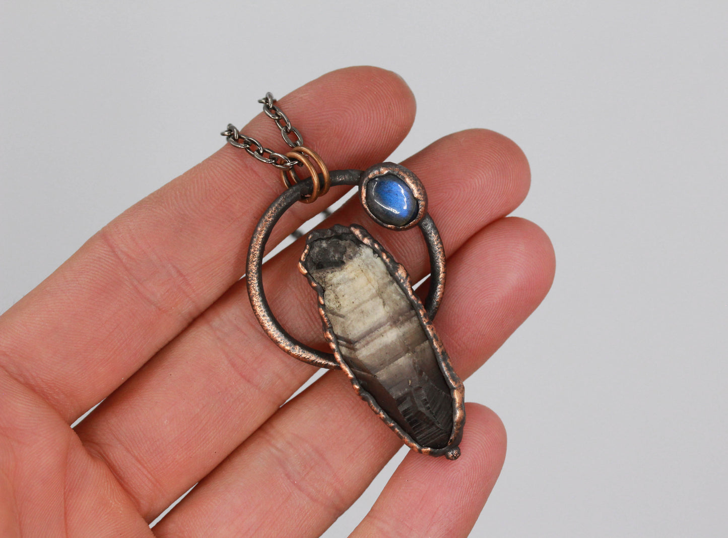 Smoky Chevron Amethyst & Labradorite Necklace