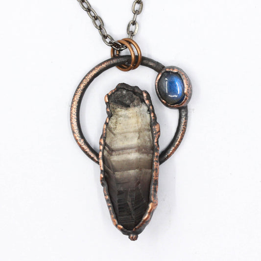 Smoky Chevron Amethyst & Labradorite Necklace