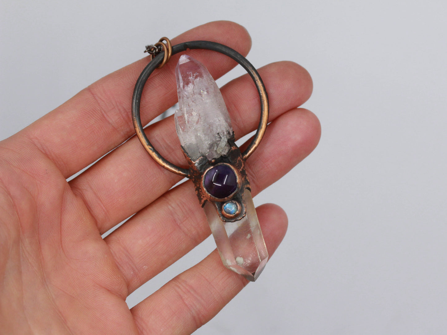 Vera Cruz Amethyst, Quartz & Moonstone Necklace