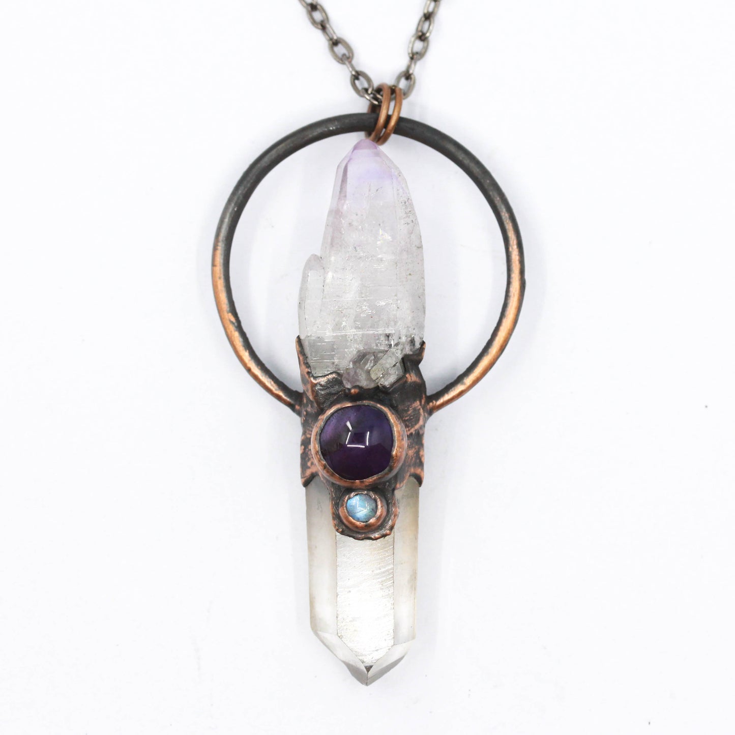 Vera Cruz Amethyst, Quartz & Moonstone Necklace