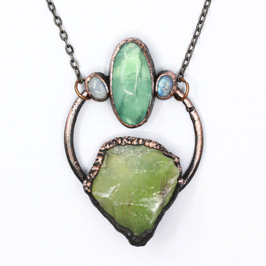 Calcite, Fluorite & Moonstone Necklace