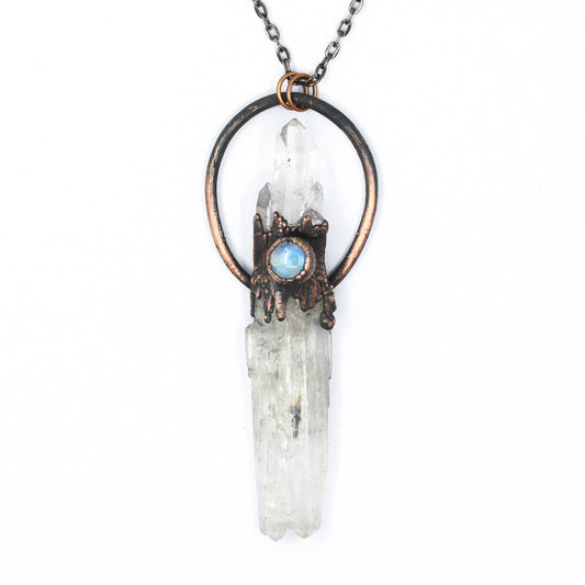 Kunzite, Quartz & Moonstone Necklace