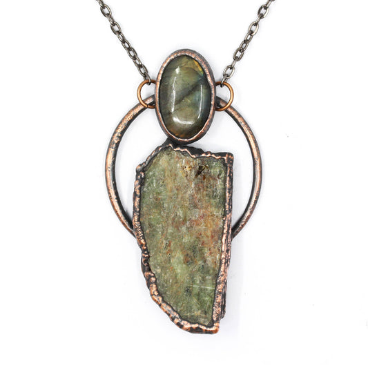 Green Kyanite & Labradorite Necklace