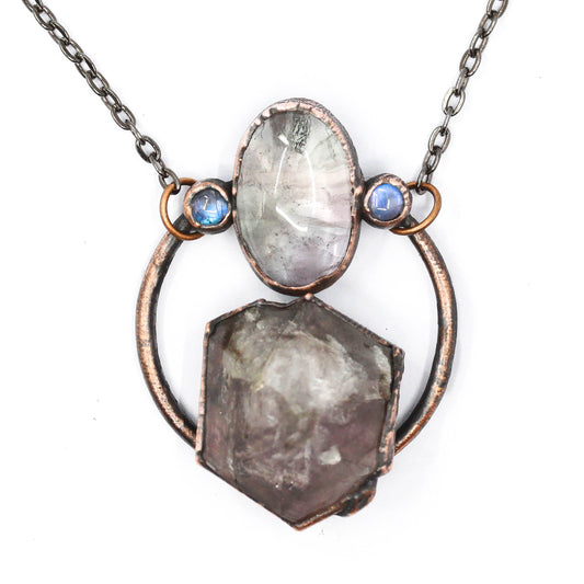 Smoky Amethyst & Moonstone Necklace