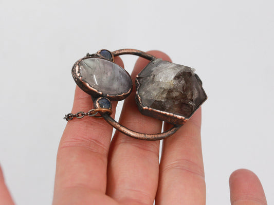 Smoky Amethyst & Moonstone Necklace