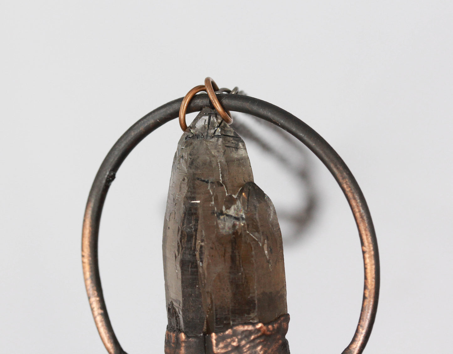 Deer Antler, Rutilated Smoky Quartz & Amethyst Necklace