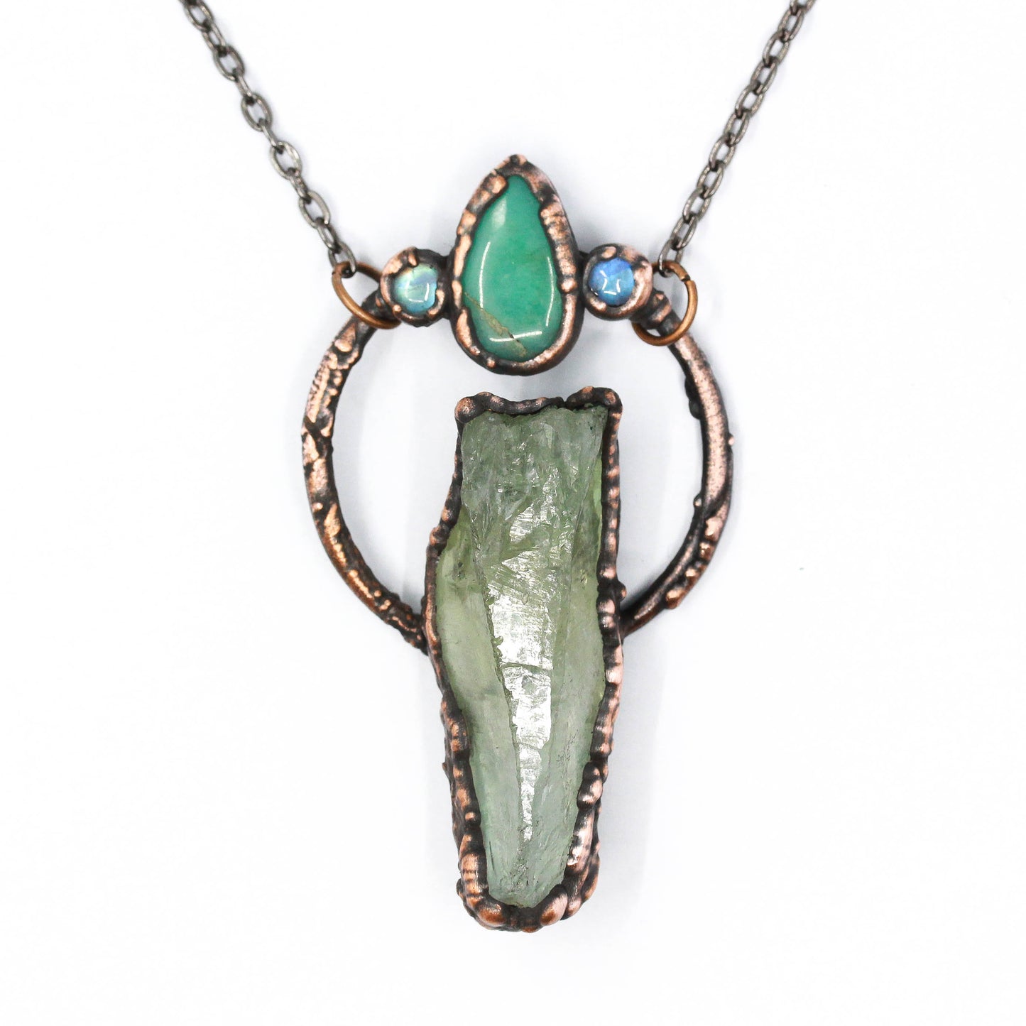 Prasiolite, Chrysoprase & Moonstone Necklace
