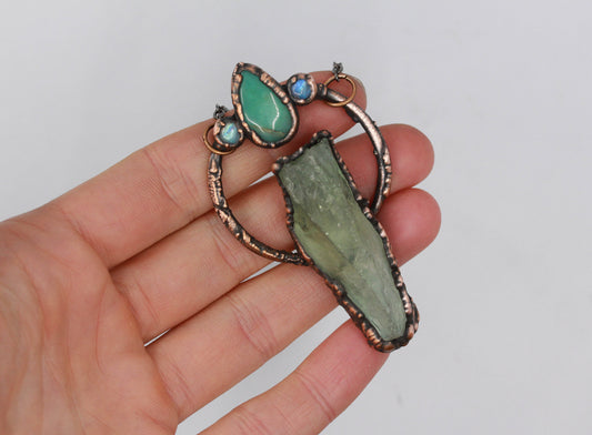 Prasiolite, Chrysoprase & Moonstone Necklace