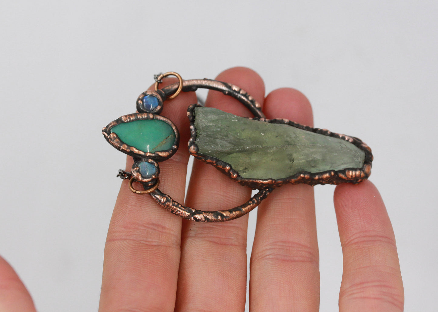 Prasiolite, Chrysoprase & Moonstone Necklace