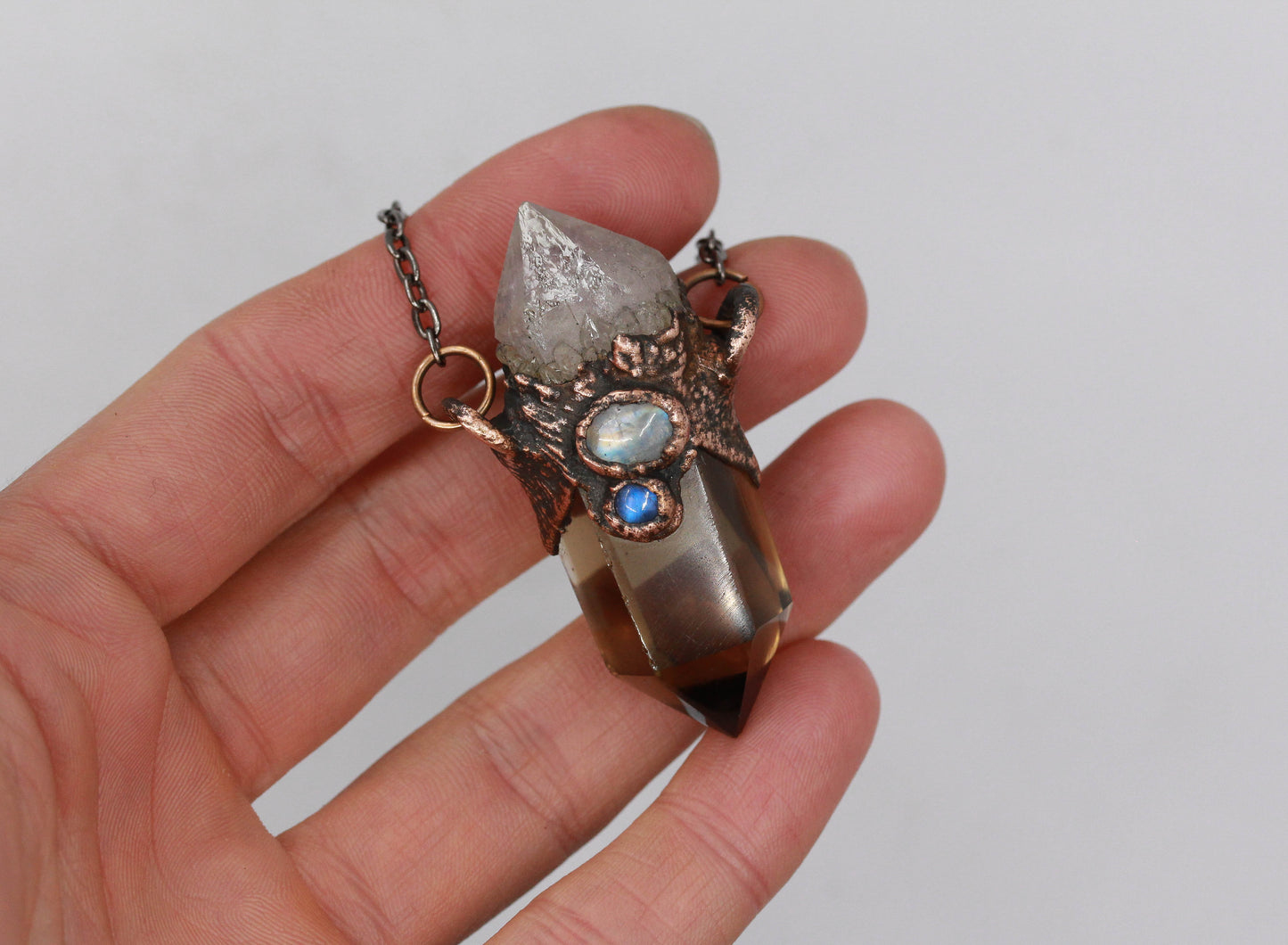 Citrine, Spirit Quartz & Moonstone Necklace