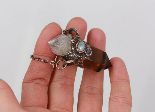 Citrine, Spirit Quartz & Moonstone Necklace