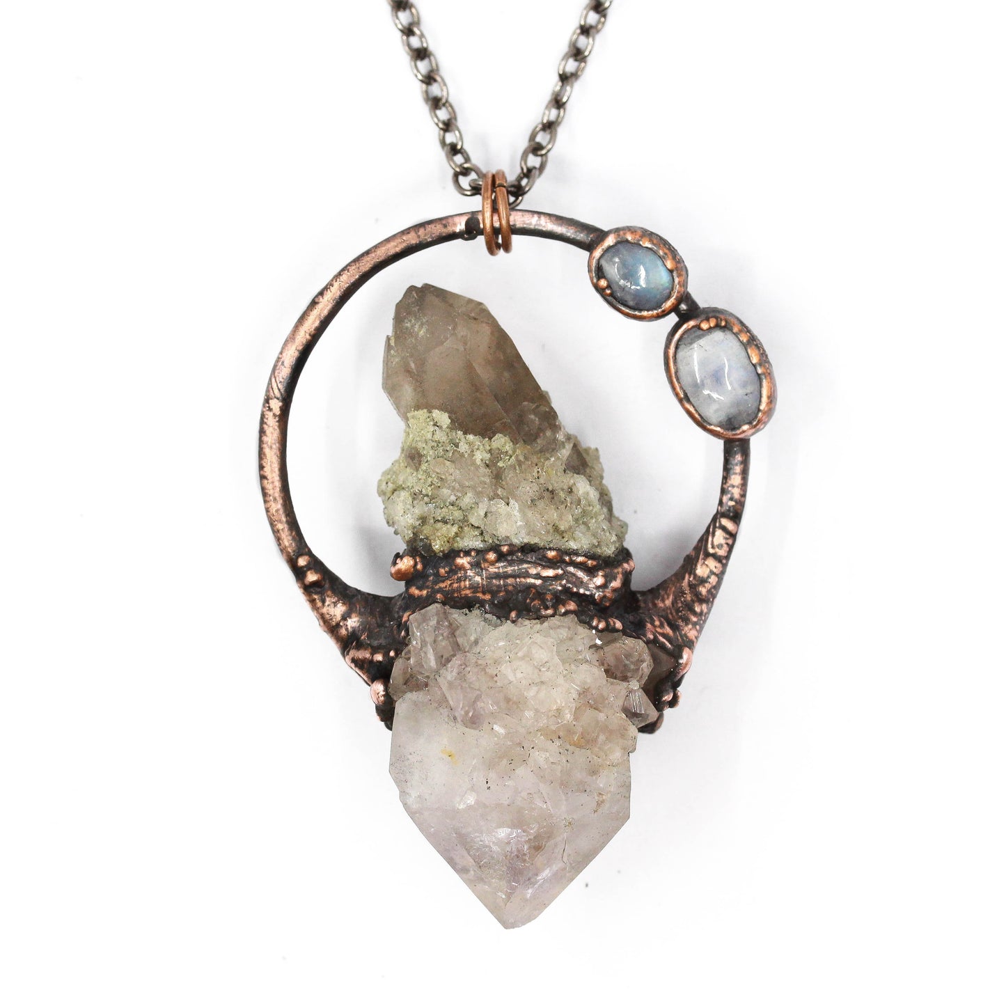 Spirit Quartz, Moonstone & Quartz Necklace