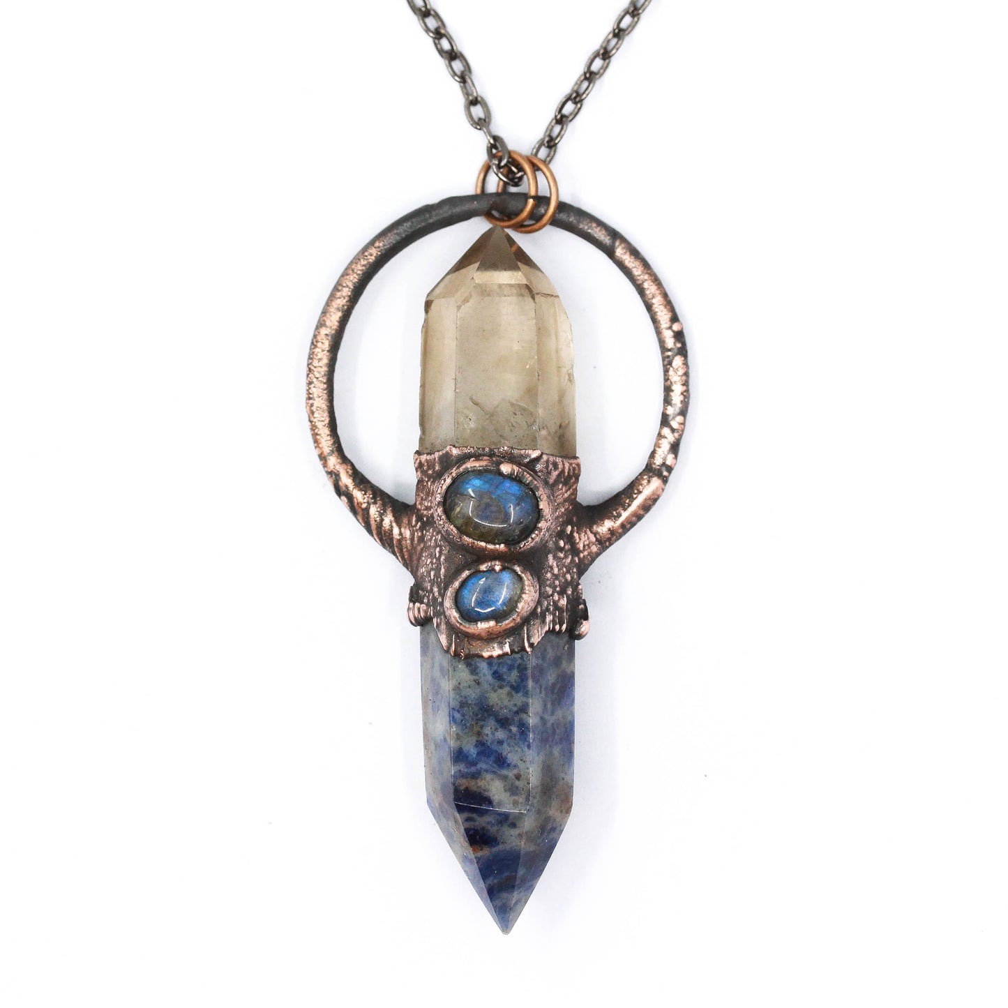 Lapis Lazuli, Smoky Quartz & Labradorite Necklace