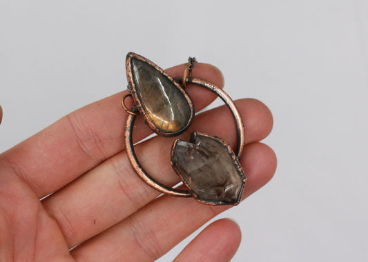 Amethyst Scepter & Labradorite Necklace