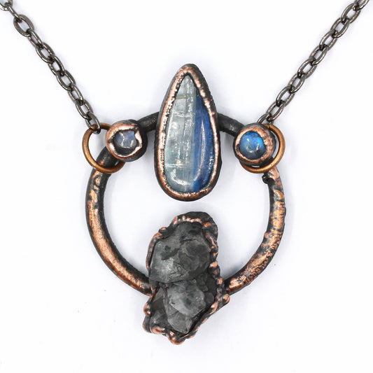 Quartz, Kyanite & Moonstone Necklace