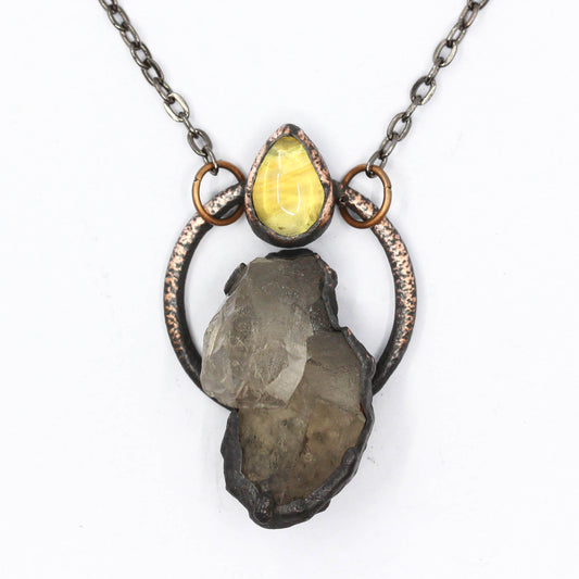 Smoky Quartz & Citrine Necklace