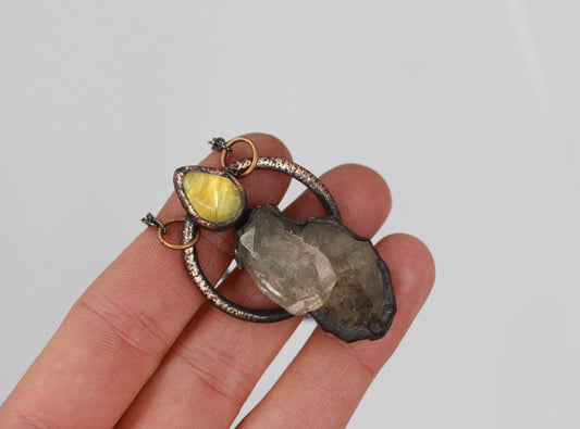 Smoky Quartz & Citrine Necklace