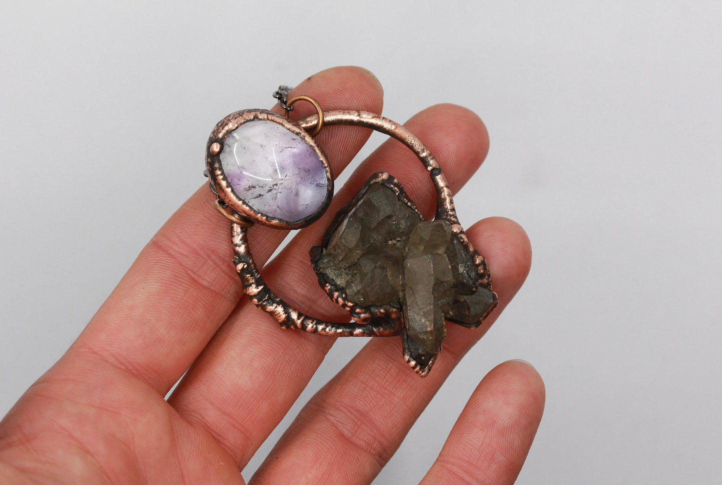 Smoky Quartz & Amethyst Necklace