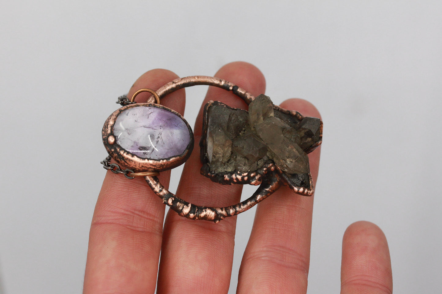 Smoky Quartz & Amethyst Necklace