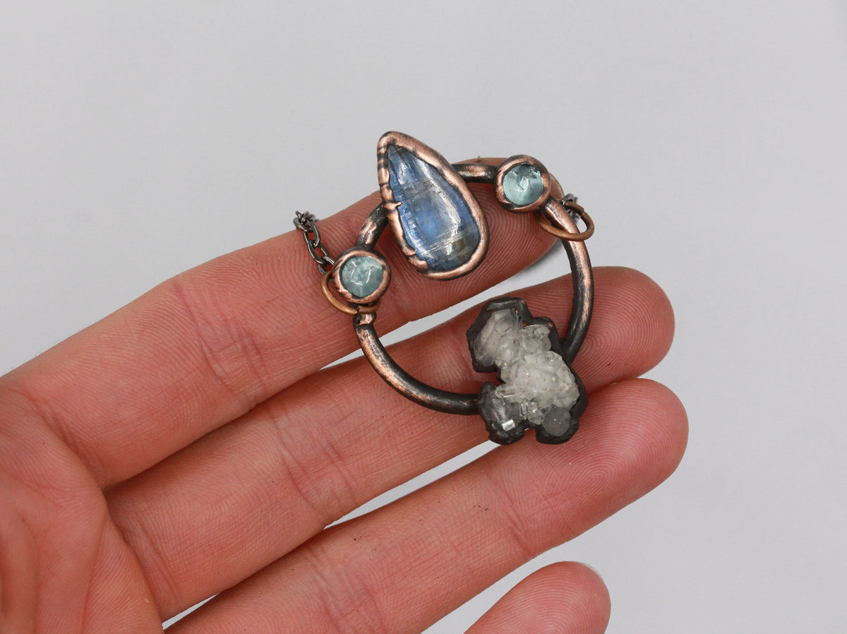 Quartz, Kyanite & Aquamarine Necklace