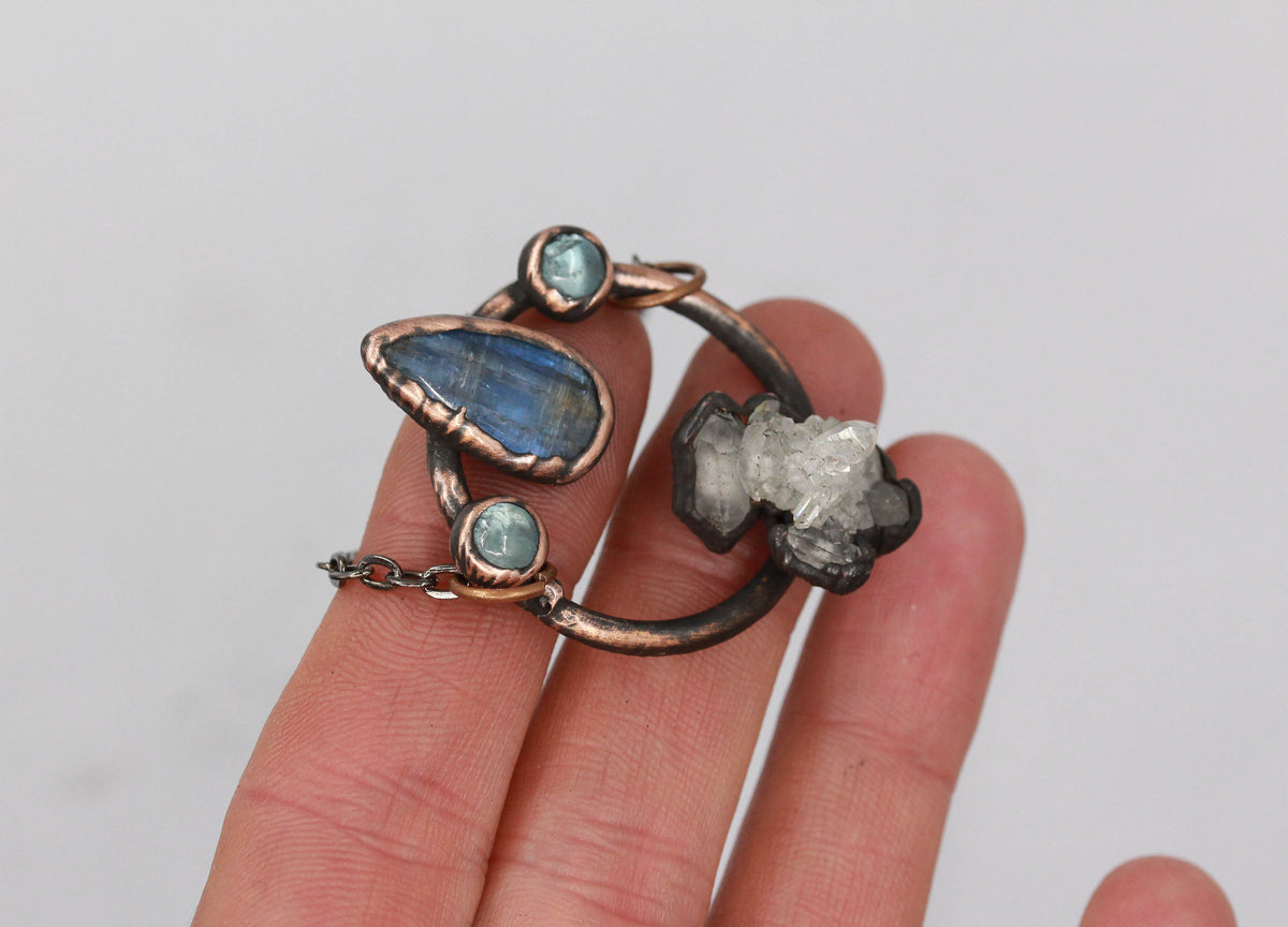 Quartz, Kyanite & Aquamarine Necklace