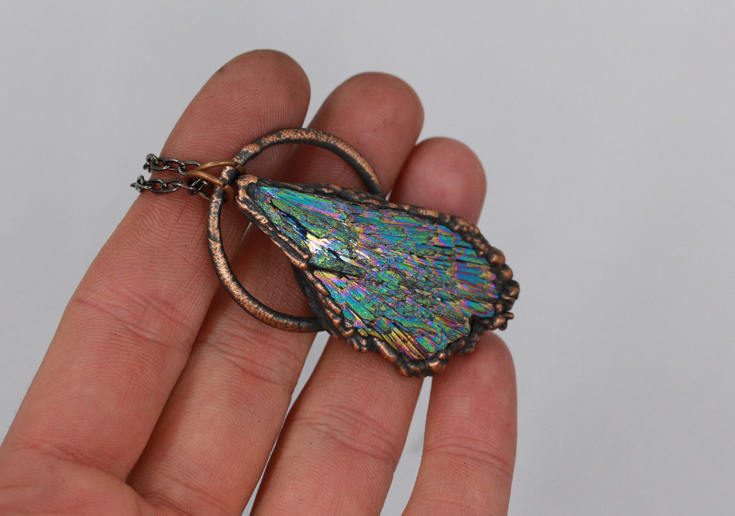 Titanium Aura Kyanite Necklace