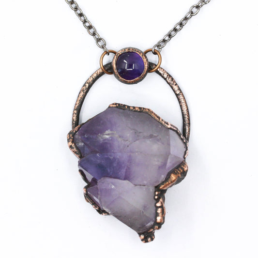 Large Amethyst Hoop Necklace