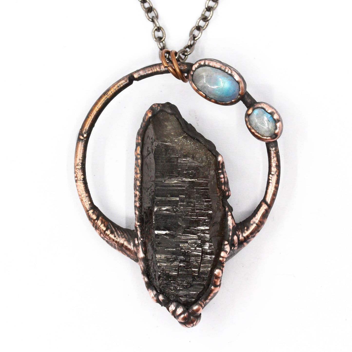 Rutilated Smoky Quartz & Moonstone Necklace