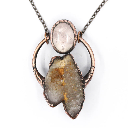 Spirit Quartz & Rose Quartz Necklace