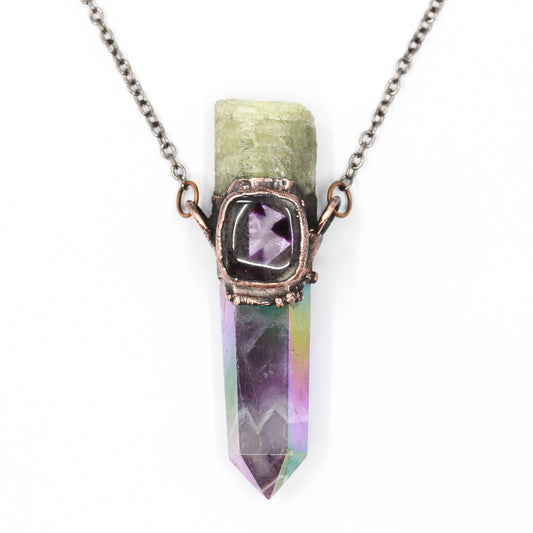 Aura Amethyst, Amethyst & Diopside Necklace