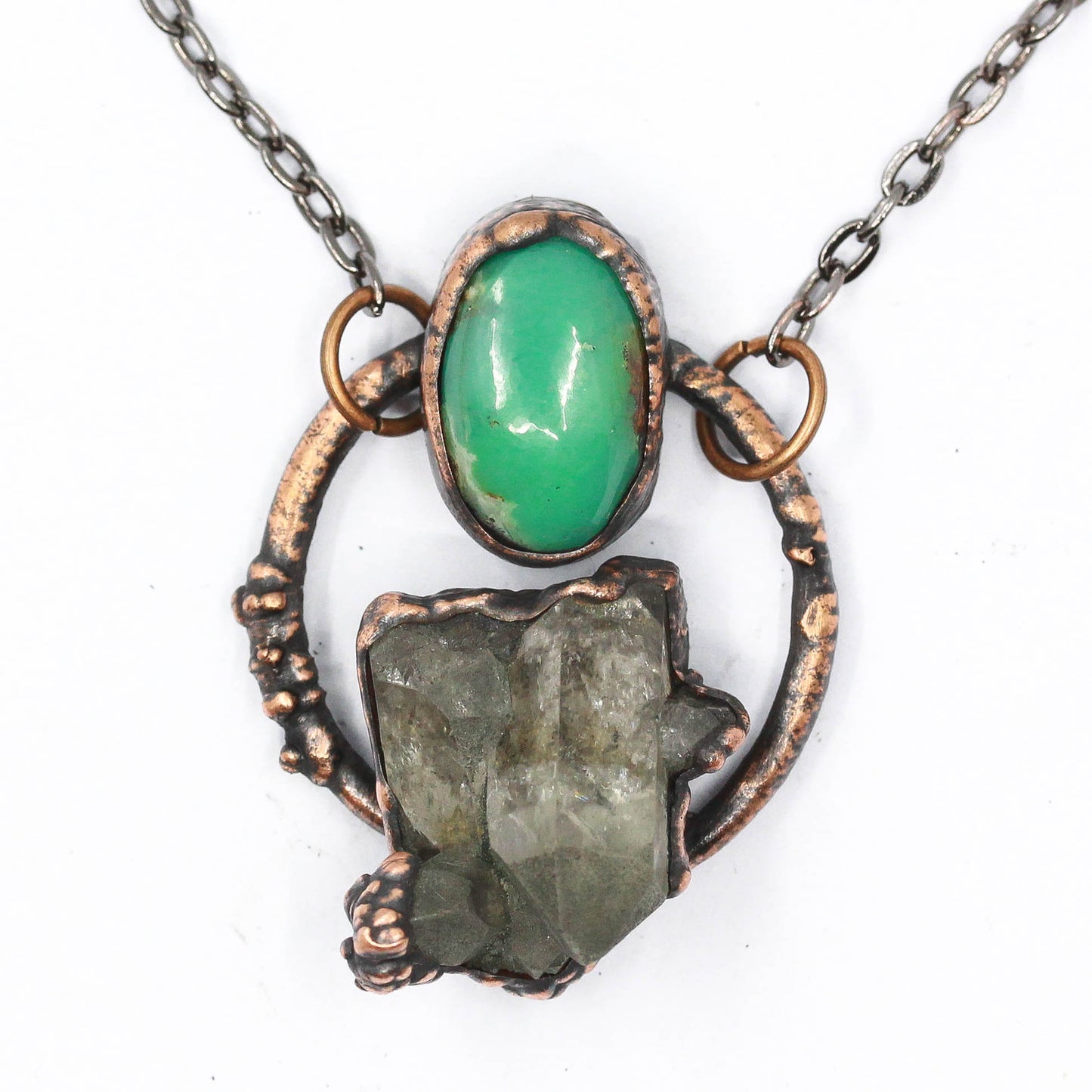 Smoky Alpine Quartz & Chrysoprase Necklace