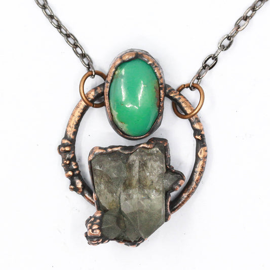 Smoky Alpine Quartz & Chrysoprase Necklace