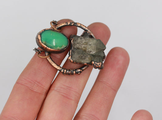 Smoky Alpine Quartz & Chrysoprase Necklace