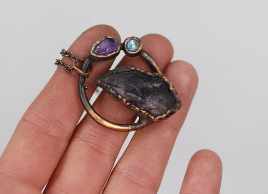 Amethyst & Moonstone Necklace