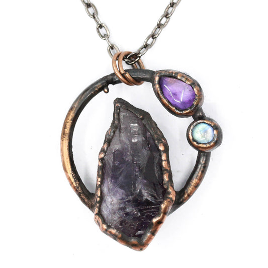 Amethyst & Moonstone Necklace
