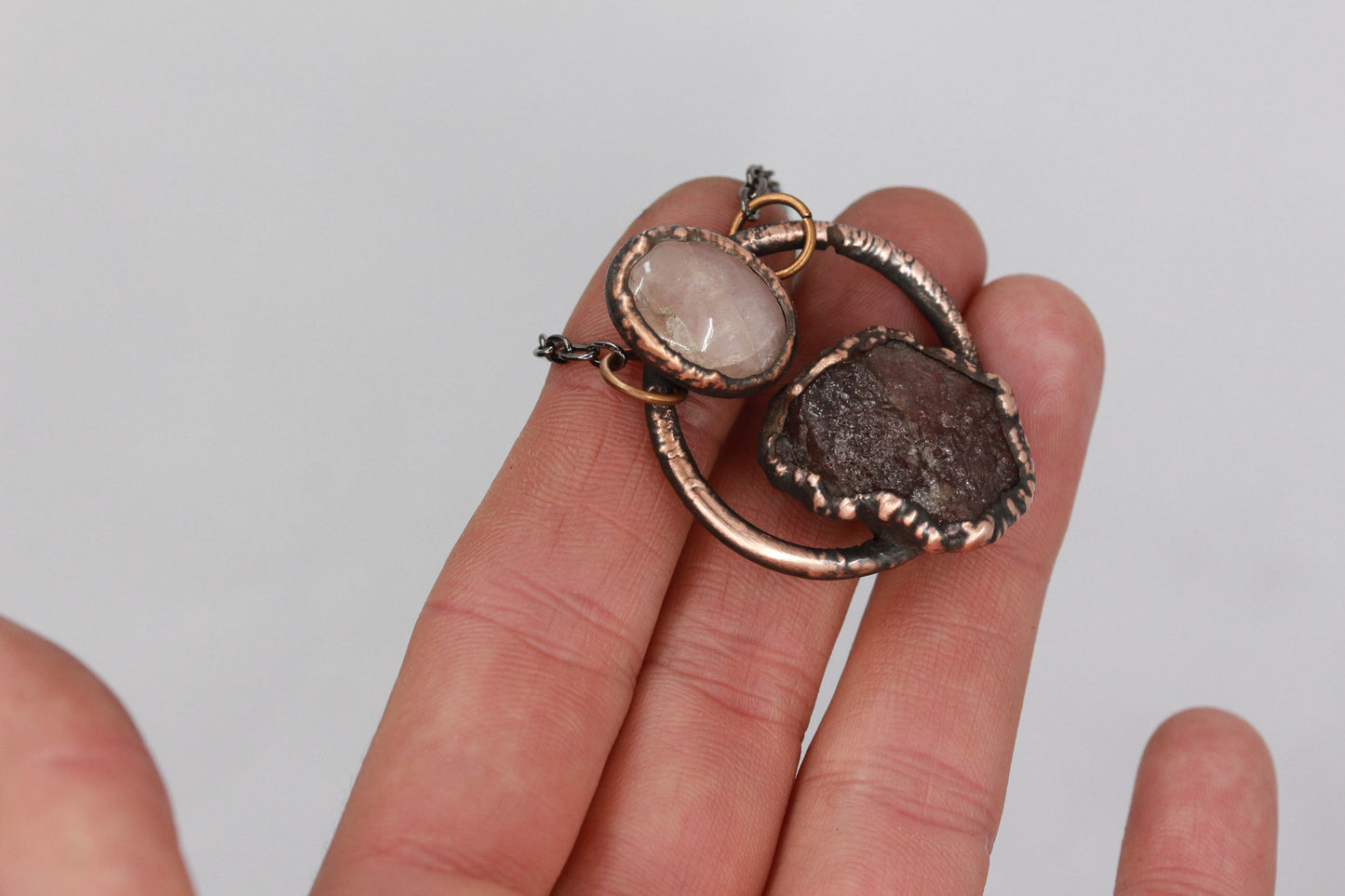 Cherry Tanzanite & Morganite Necklace