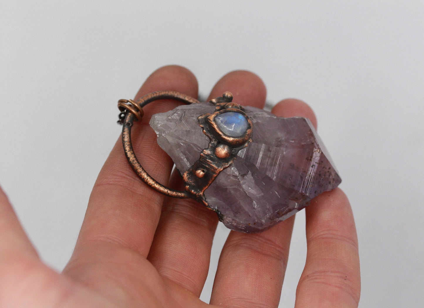 Large Amethyst & Moonstone Necklace