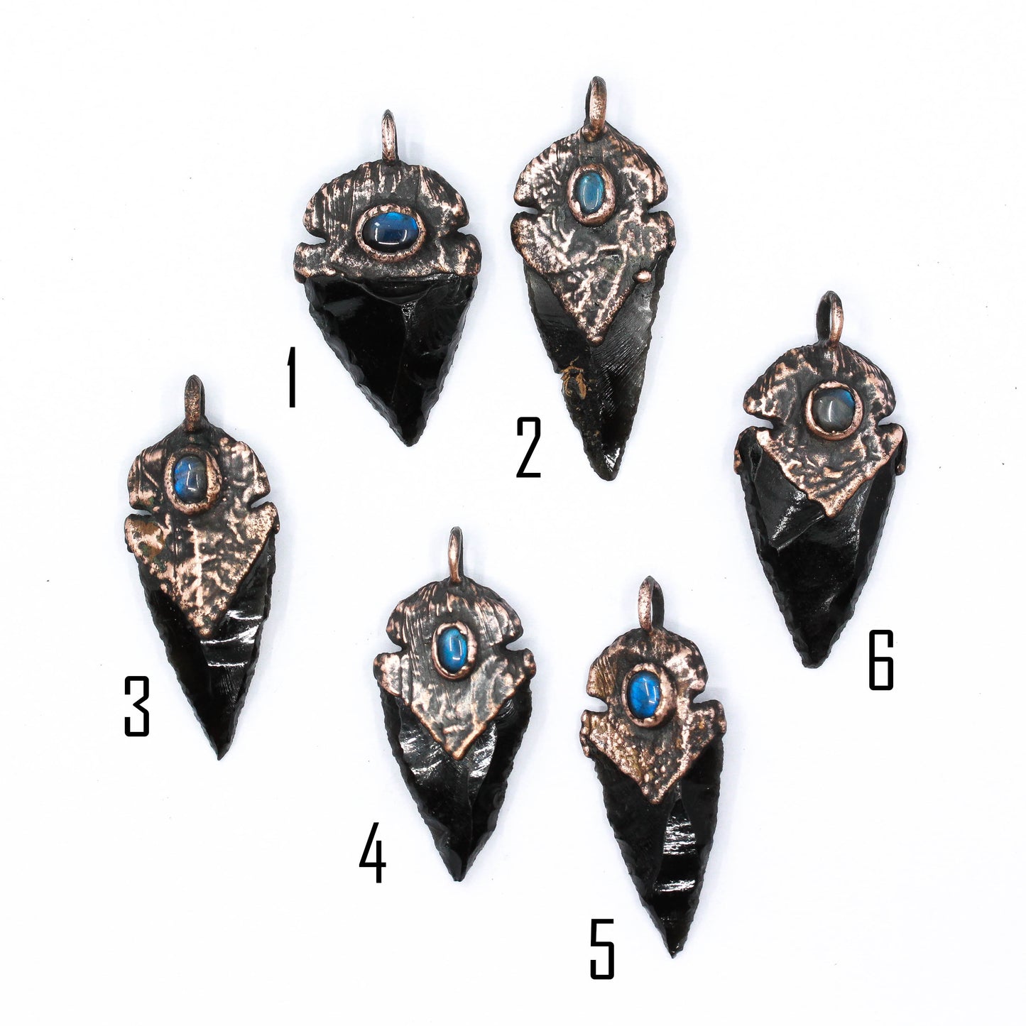 Obsidian Arrowhead & Labradorite Necklace