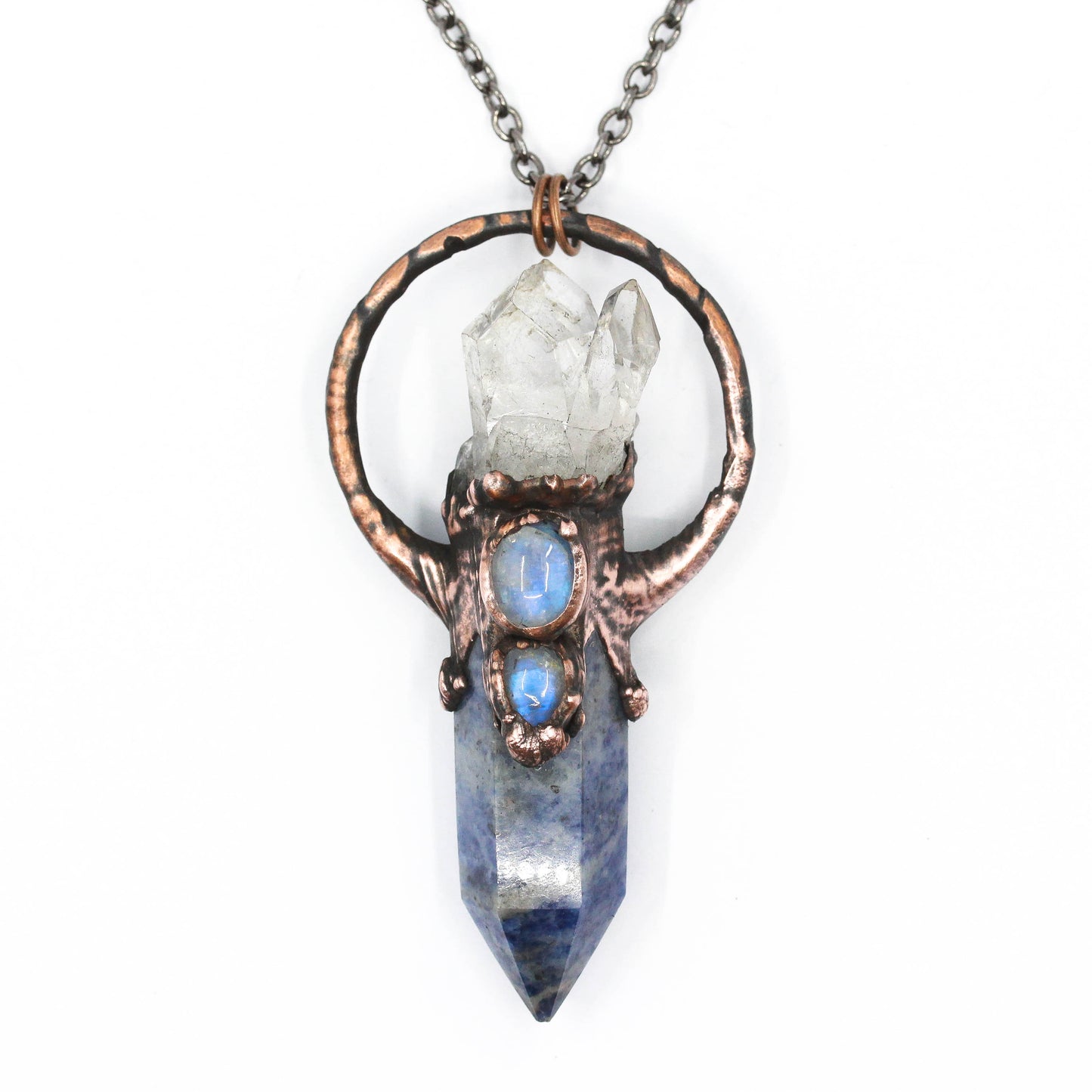 Lapis Lazuli, Quartz & Moonstone Necklace
