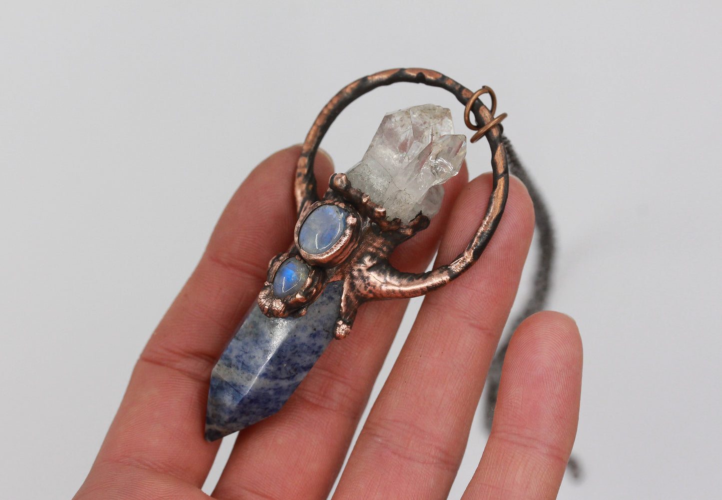 Lapis Lazuli, Quartz & Moonstone Necklace