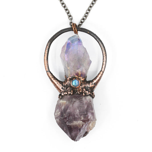 Aura Amethyst & Amethyst Necklace