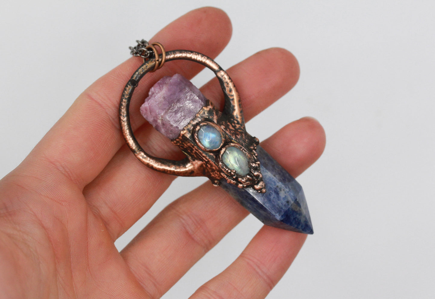 Lapis Lazuli, Ruby & Moonstone Necklace