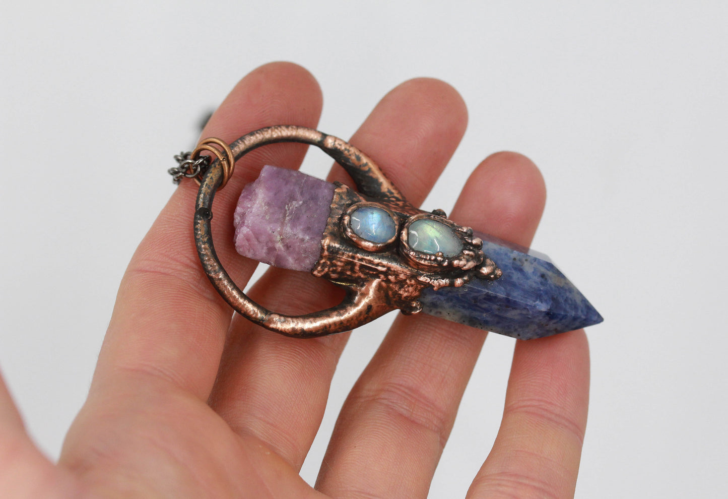 Lapis Lazuli, Ruby & Moonstone Necklace