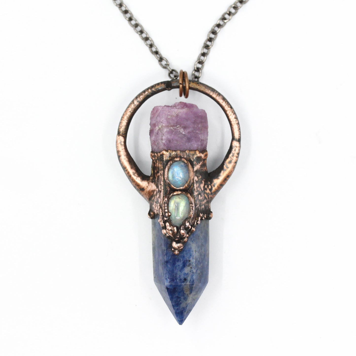 Lapis Lazuli, Ruby & Moonstone Necklace